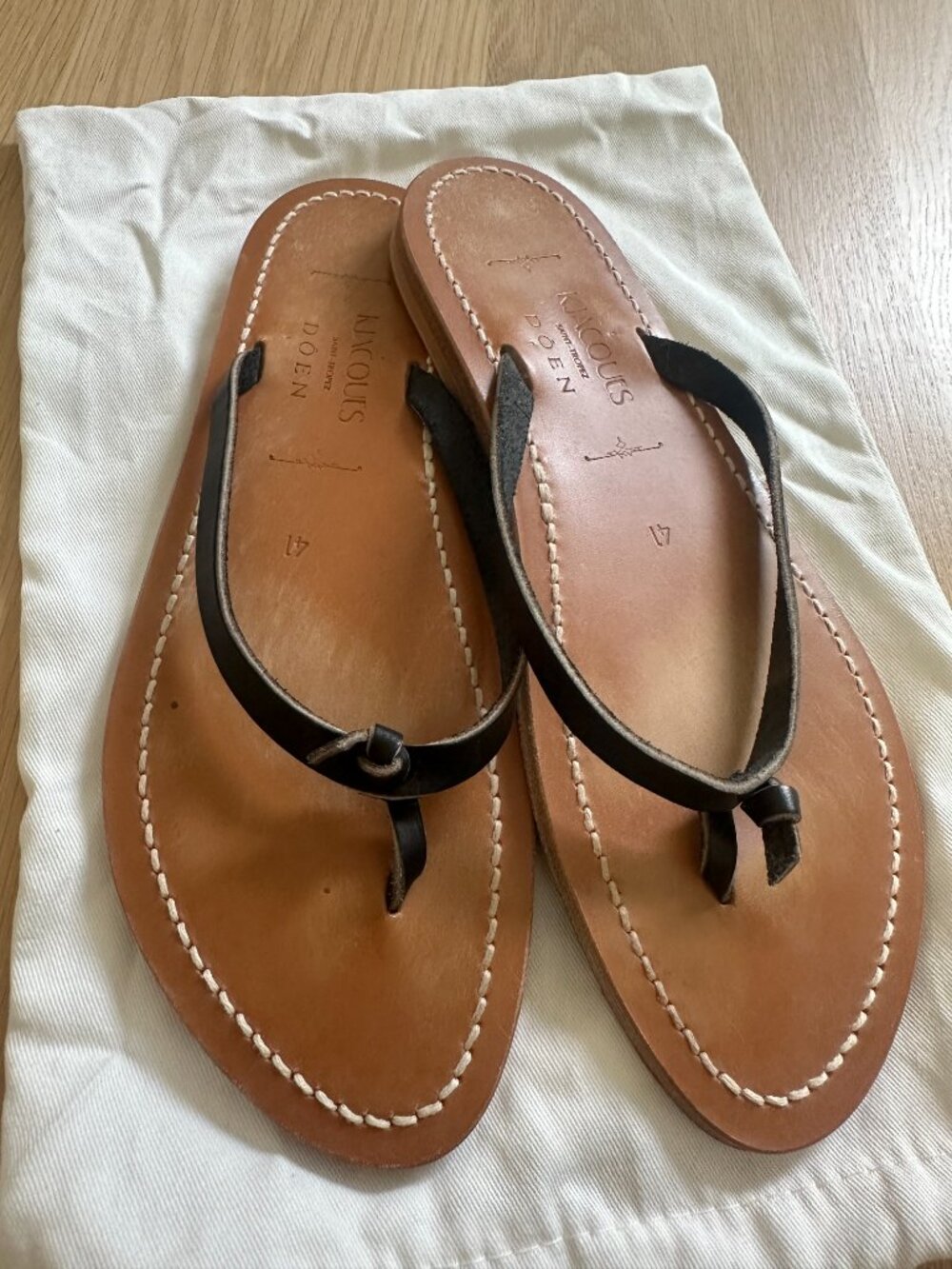 DÔEN x K. Jacques Saint-Tropez Baie Fordow Leather Sandals EU 38